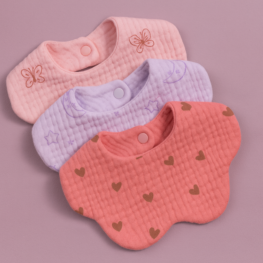 Baby Girl Bibs & Burp Cloths