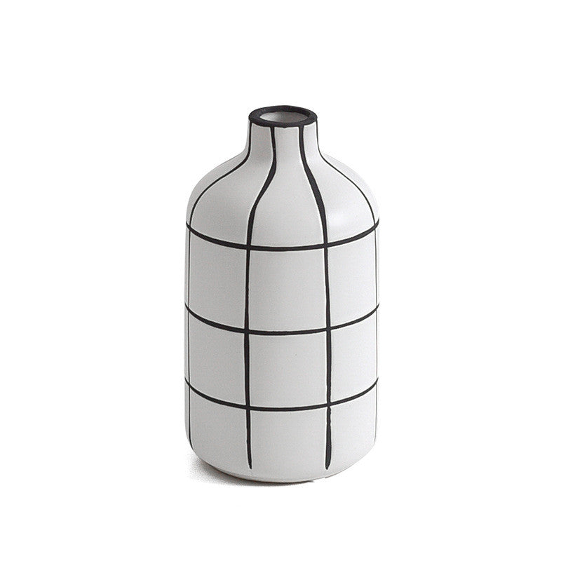 Black And White Pattern Home Accessories Ornaments Nordic Style Flower Arrangement