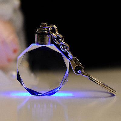 LED Flashing K9 Crystal Keychain – Custom Engraved Photo Souvenir Gift
