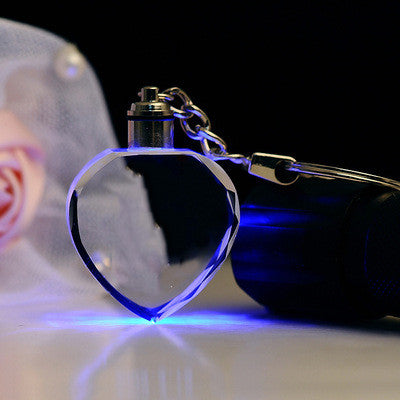 LED Flashing K9 Crystal Keychain – Custom Engraved Photo Souvenir Gift