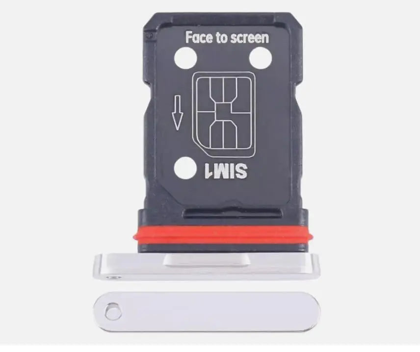 Dual Sim Micro SD Card Tray Holder Slot Replacement Compatible with OnePlus 12 5G (White)