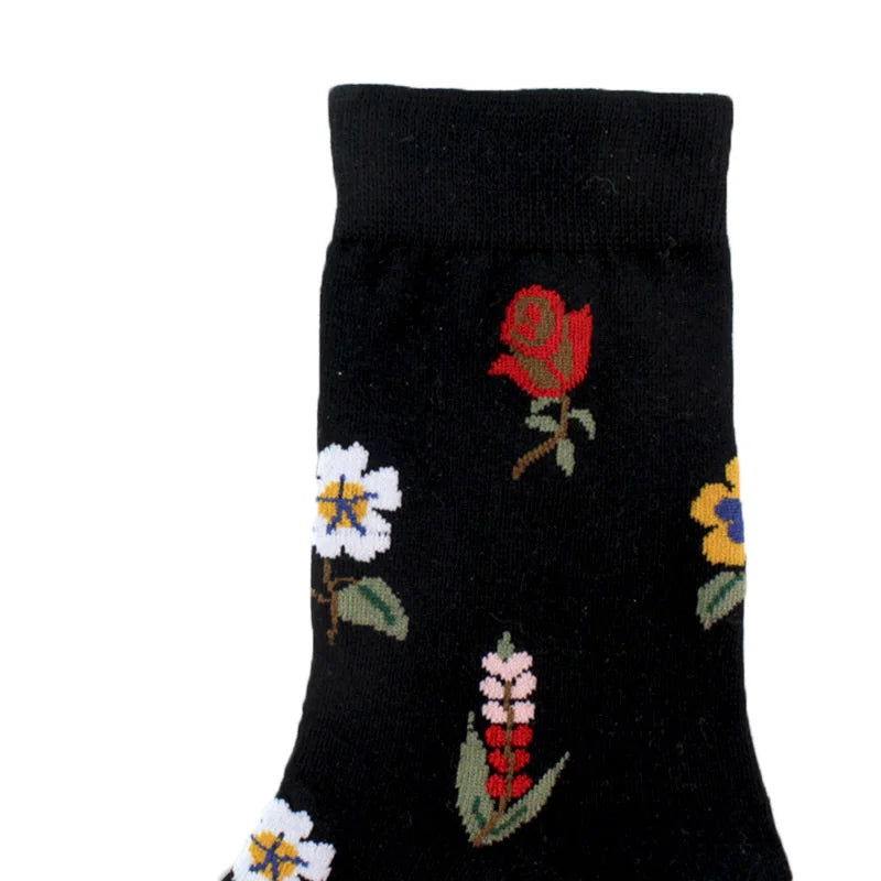 PEONFLY Fashion Happy Funny Socks Cotton Soft Sox Beautiful Curve Women Ladies Girls Harajuku Flower Art ankle Socks