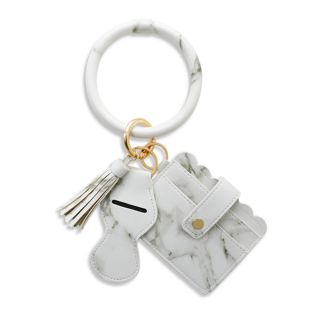 Hot Sale Leather Lipstick Bag PU Card Bag Bracelet Bracelet Key Ring Women