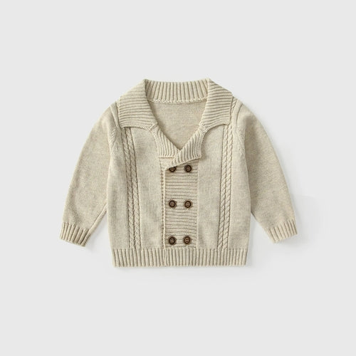 Autumn Baby Boys Solid Color Striped Pattern Long Sleeves