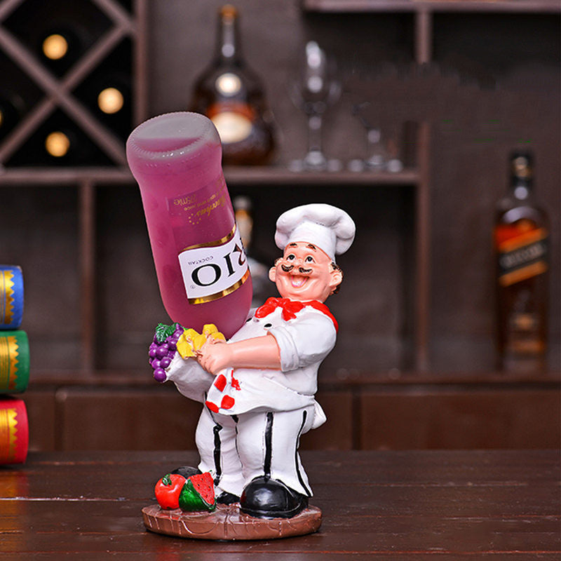 Chef Wine Rack Decoration