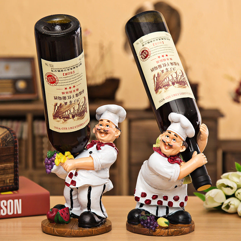 Chef Wine Rack Decoration