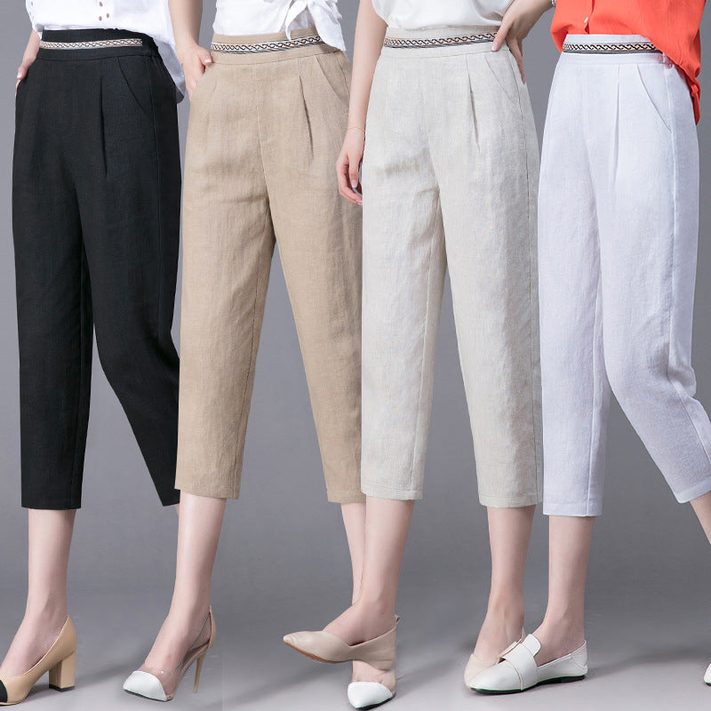 Summer Linen Harem Pants for Women