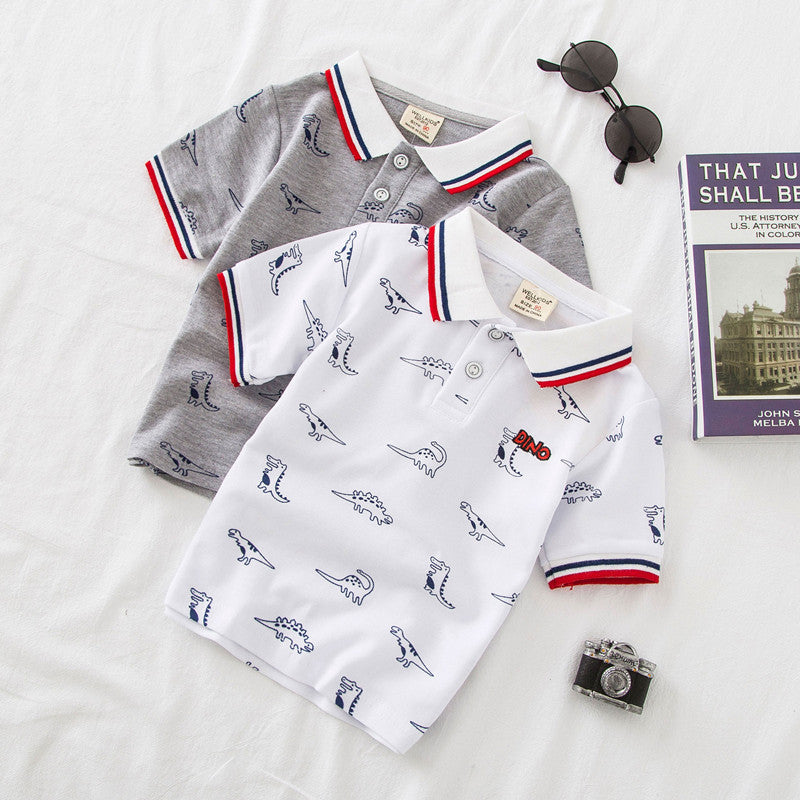 Cartoon Pattern Boys' Casual Summer T-Shirt