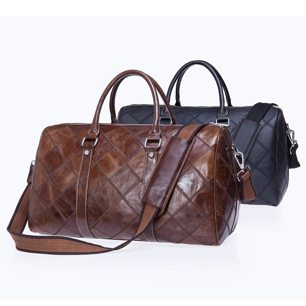 Checked Vintage Duffel Bag