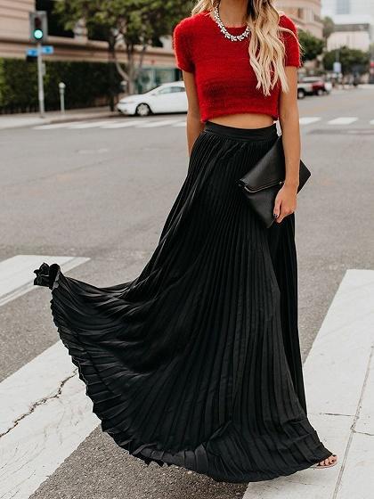 High Waist Long Skirt