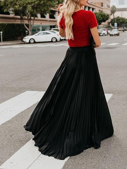 High Waist Long Skirt