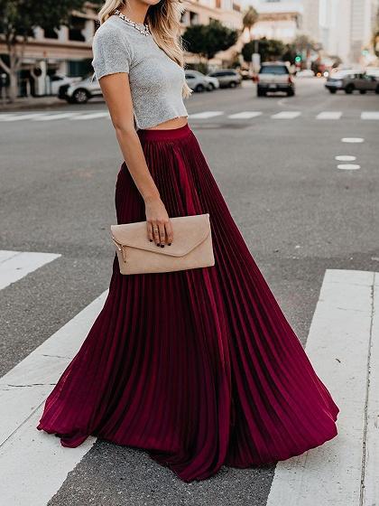 High Waist Long Skirt
