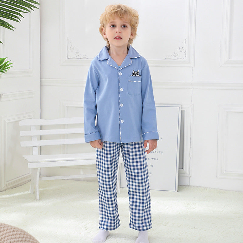 Boys Cotton Cardigan Pajama Set