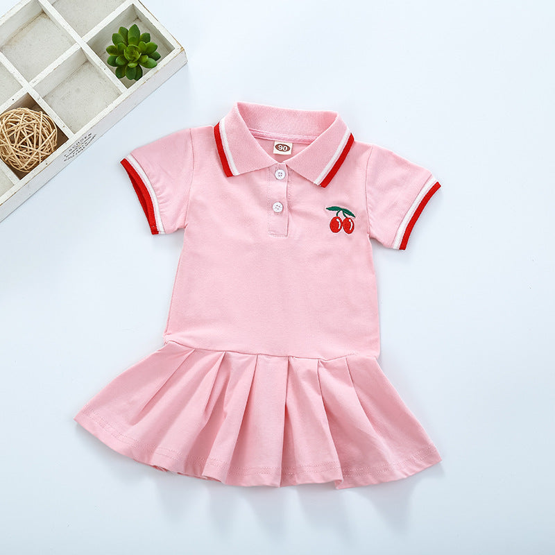 Pleated Skirt with Short Sleeves