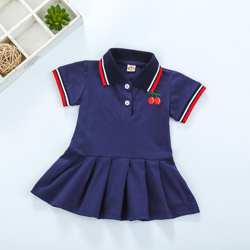 Pleated Skirt with Short Sleeves
