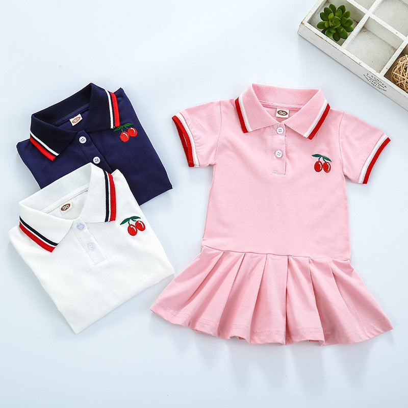 Pleated Skirt with Short Sleeves