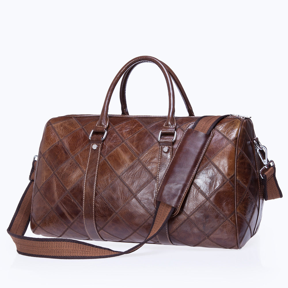 Checked Vintage Duffel Bag
