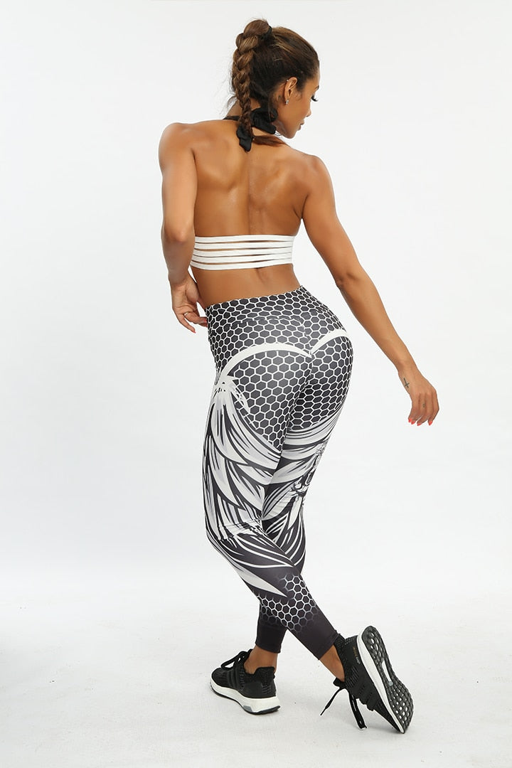 Honeycomb Skull Fitness Leggings for Wome