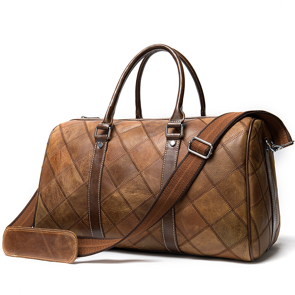 Checked Vintage Duffel Bag