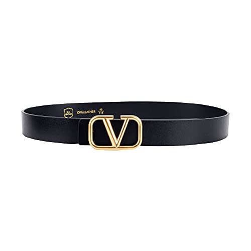 Letter V Leather Belt for Men and Women