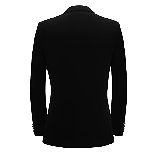 Velvet 3 Piece Men's Tuxedo Suit, Black