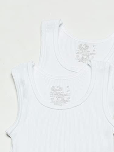 Fruit of the Loom Boy's Cotton Tank Top Undershirt (10-Pack), White