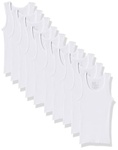 Fruit of the Loom Boy's Cotton Tank Top Undershirt (10-Pack), White