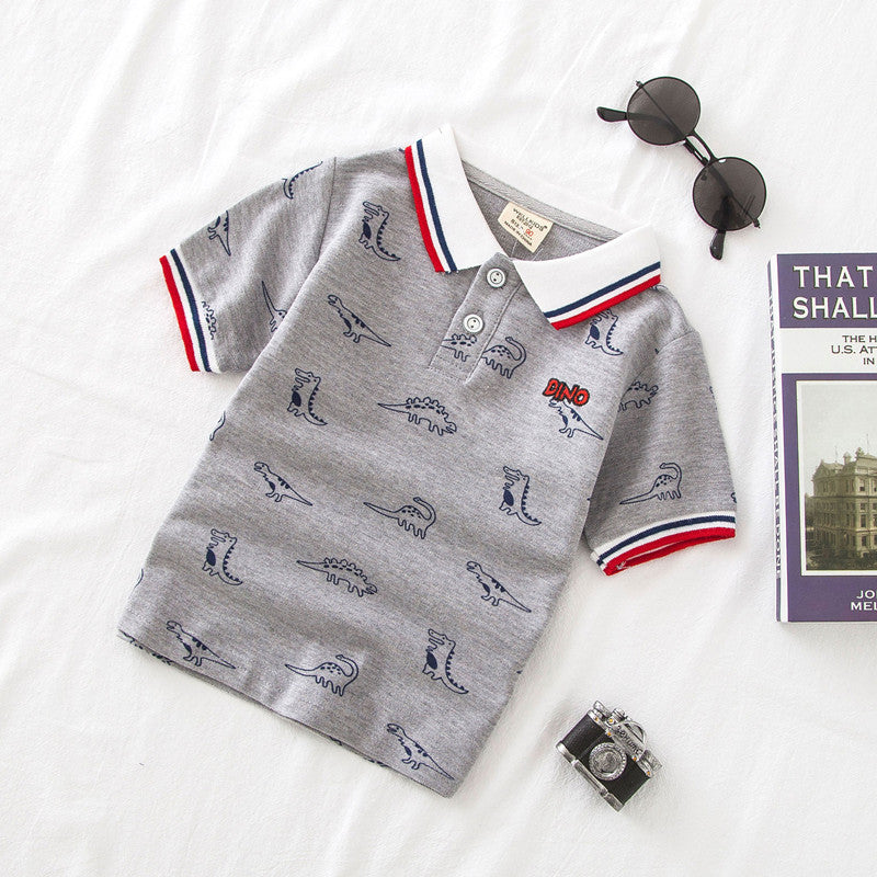 Cartoon Pattern Boys' Casual Summer T-Shirt