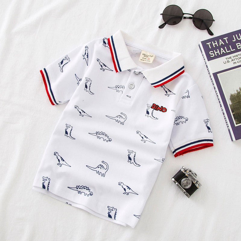 Cartoon Pattern Boys' Casual Summer T-Shirt