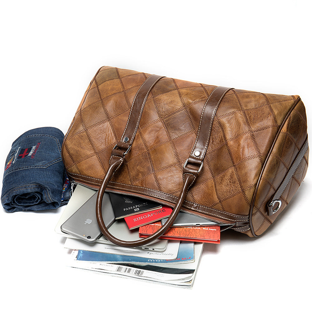Checked Vintage Duffel Bag