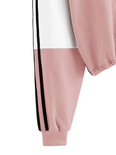 SweatyRocks Women's Colorblock Hoodie Crop Top