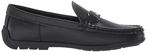 Steve Madden Boy's BLANGE Shoe, Black Leather, Size 2 Little Kid