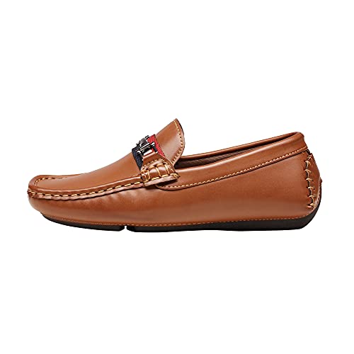 Bruno Marc Boy's Loafer Slip-On Dress Shoes, Brown