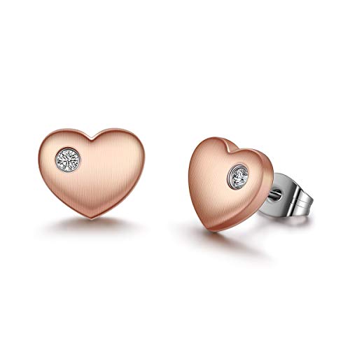 Titanium Heart Stud Earring - Hypoallergenic