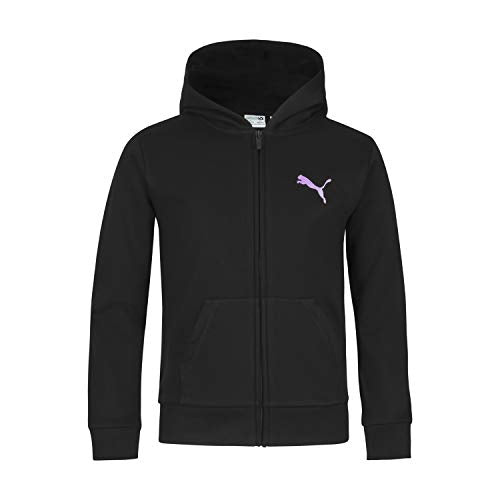 PUMA Girls' Black Logo Zip Up Hoodie