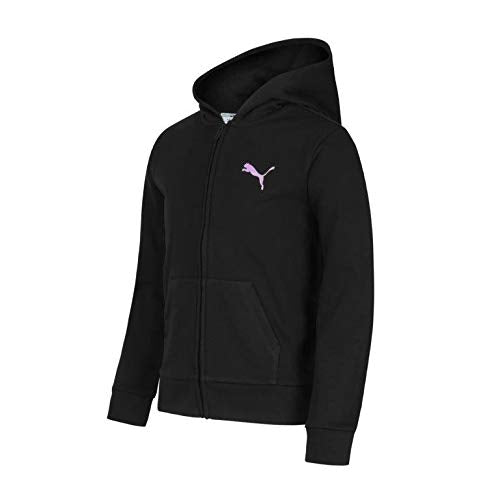 PUMA Girls' Black Logo Zip Up Hoodie