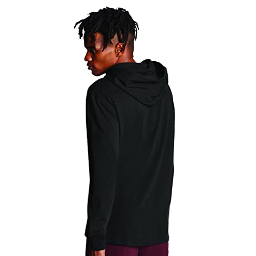 Champion Men's Middleweight Jersey Hoodie, Script Logo, black, Large