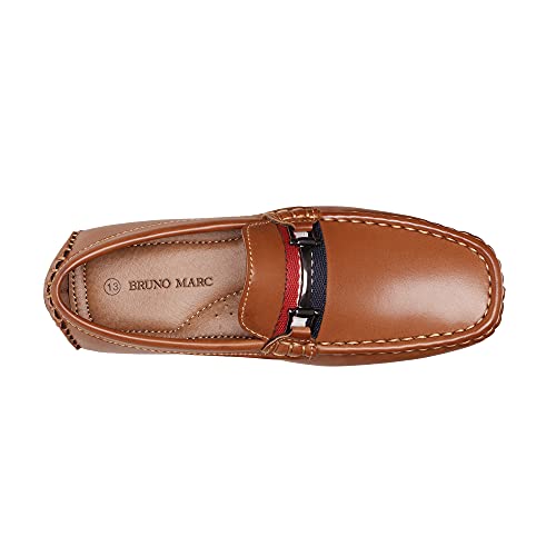 Bruno Marc Boy's Loafer Slip-On Dress Shoes, Brown