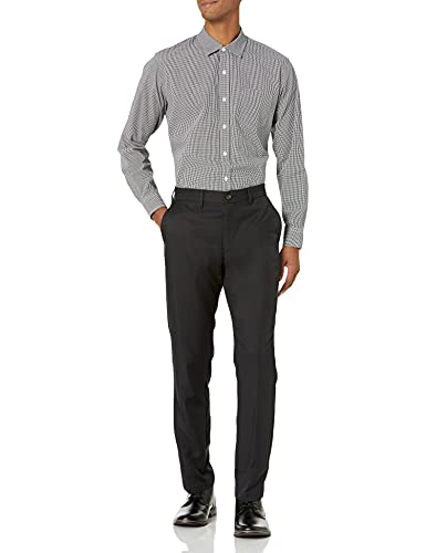 Amazon Essentials Men's Slim-Fit Flat-Front Dress Pants, Black, 32W x 34L