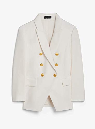 Paitluc Women's White Blazer with Pocket