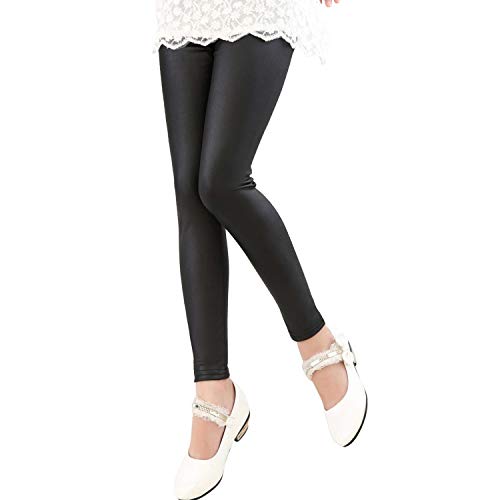 Stretchy Faux Leather Leggings for Girls