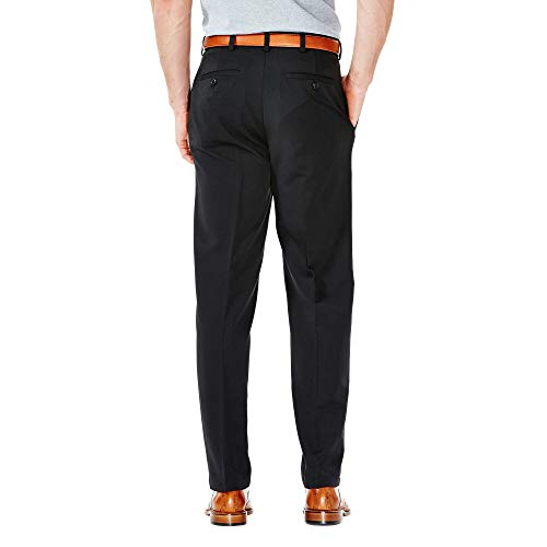 Haggar mens Haggar Men's Cool 18 Classic Fit Hidden Expandable Waist Pant , Black, 38x30