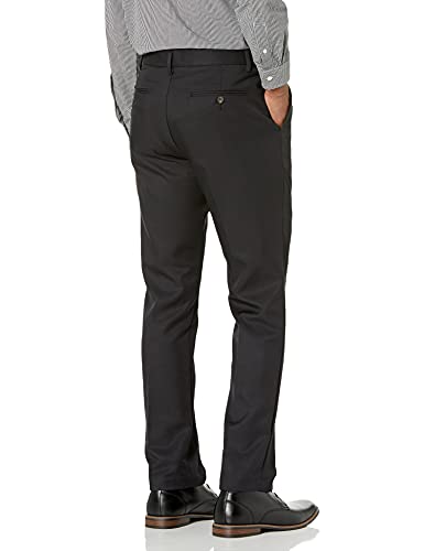 Amazon Essentials Men's Slim-Fit Flat-Front Dress Pants, Black, 32W x 34L