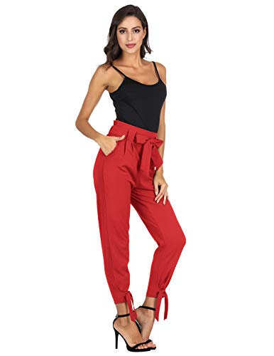 Cropped Paper Bag Waist Pants