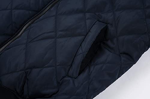 Mens Bomber Jackets Diamond Quilted Fall Winter Thermal Varsity Lightweight Coat
