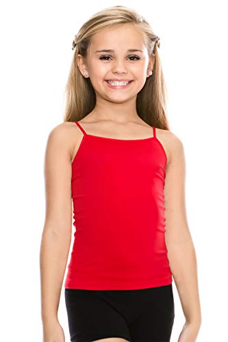 Stretch Sleeveless Tank Top (Girls, Red, UPF 50+, Made in USA)
