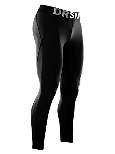 DRSKIN Sports Tights Pants (L, Black)