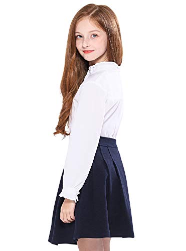 SOLOCOTE White Ruffle Button-Down Blouse - Girls Size 9-10