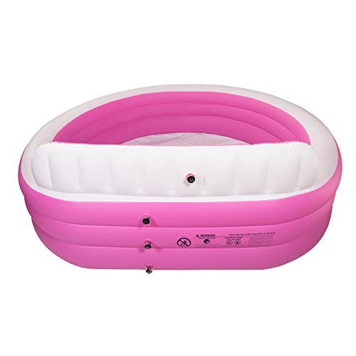 Toysical Round Inflatable Pool with Backrest and Bench