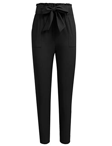 Paper Bag Slim Pants with Pockets